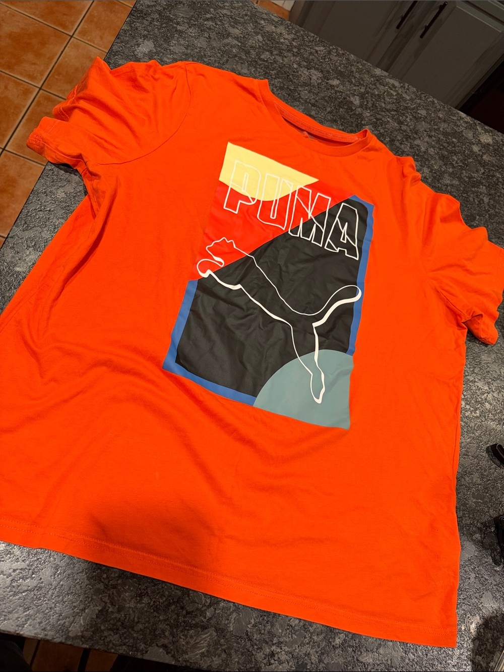 Puma Bright Orange Short Sleeve Graphic Tee